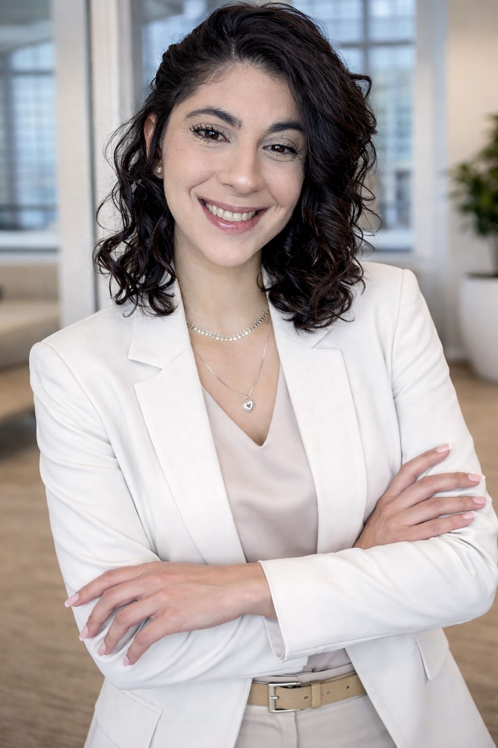 Beatriz, profissional da Lúmina sorrindo em ambiente de trabalho